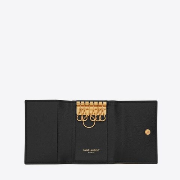 RARE!!! YSL SAINT LAURENT 6 KEYS MONOGRAM CAVIAR HOLDER WALLET - Picture 5 of 16